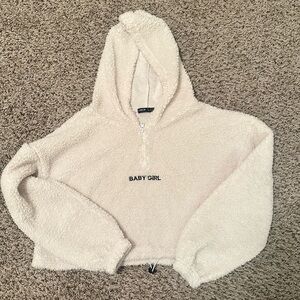 Shein teddy bear crop hoodie size S